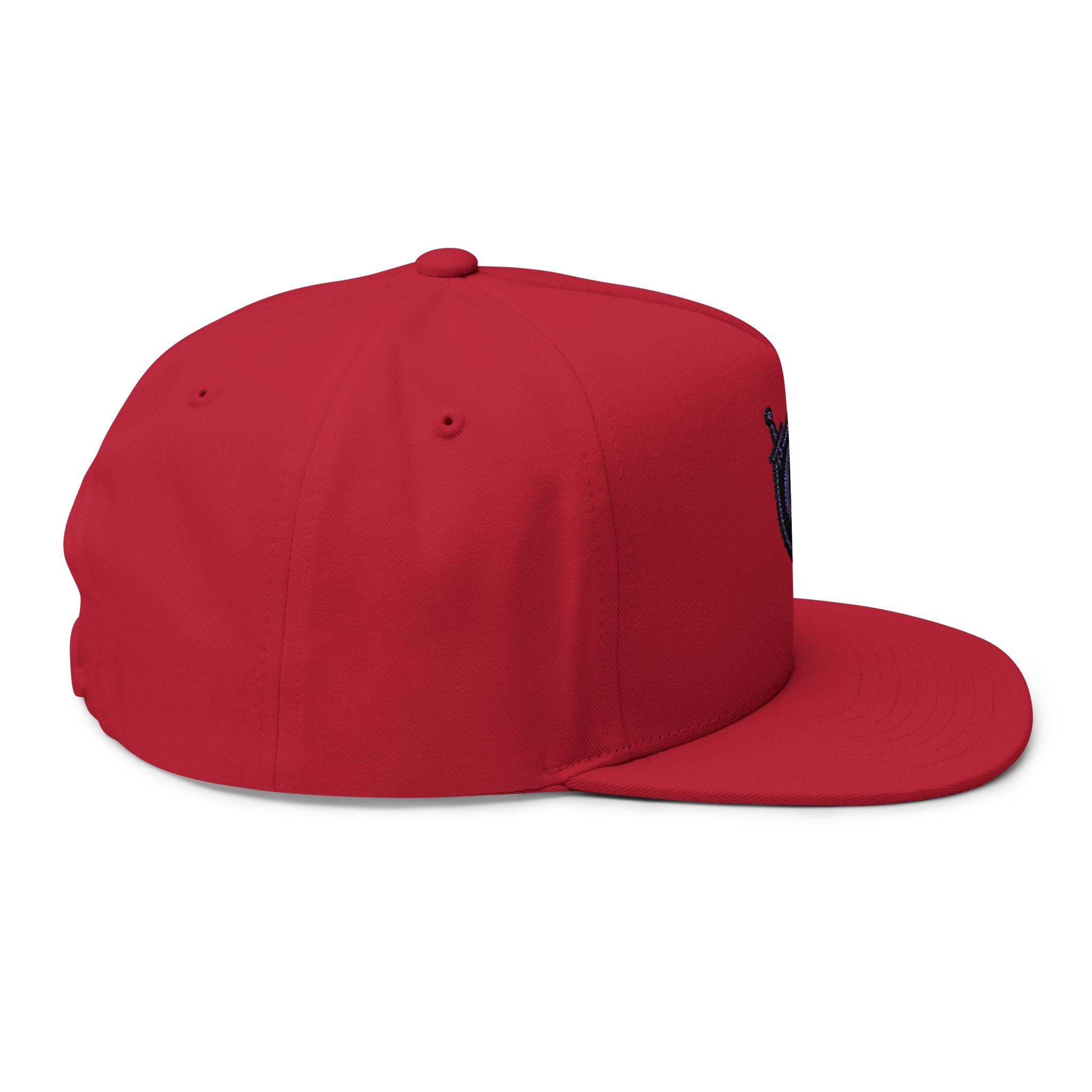 Guardian Embroidered Shield & Sword Flat Bill Cap — Purple Crest Snapback