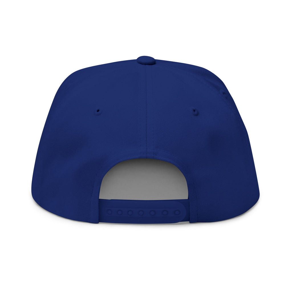 HyperHustleMode Embroidered Monogram Flat Bill Cap — Blue Logo Snapback