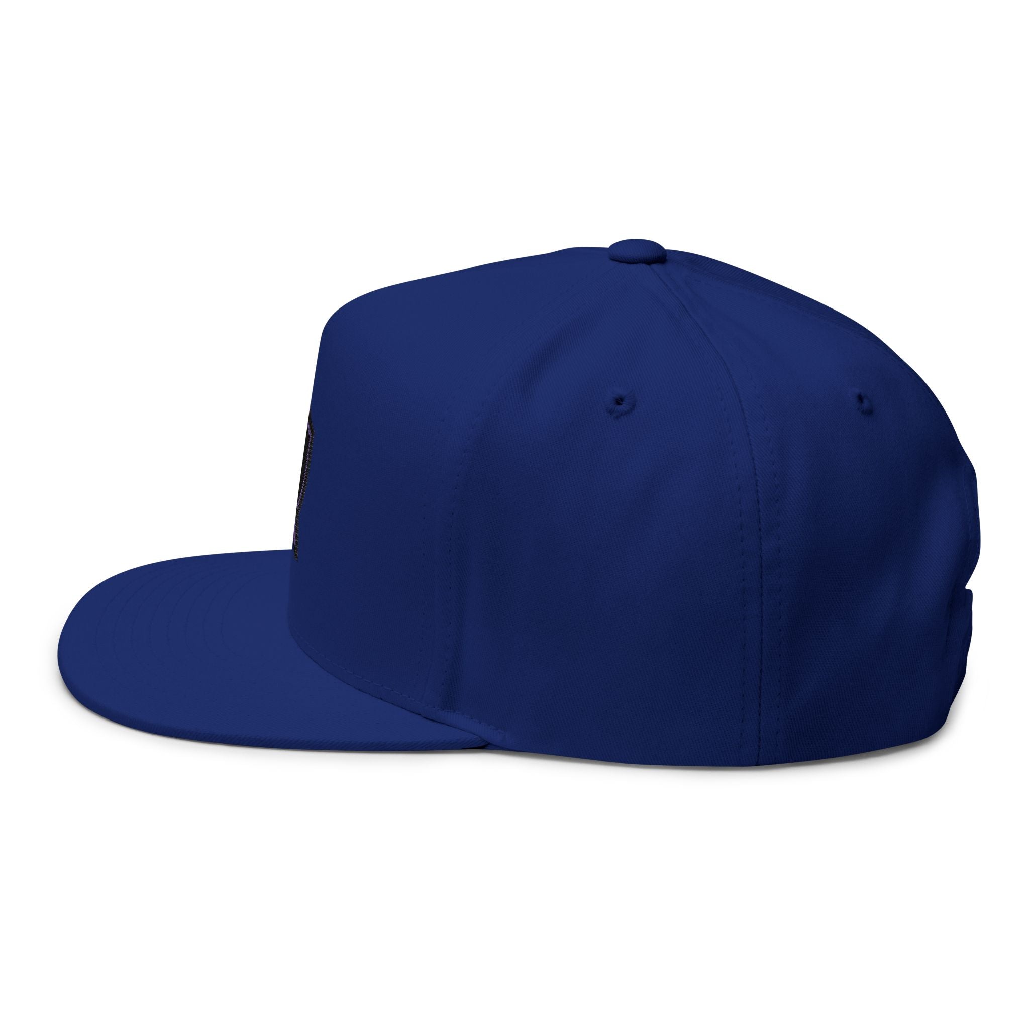 Guardian Embroidered Shield & Sword Flat Bill Cap — Purple Crest Snapback