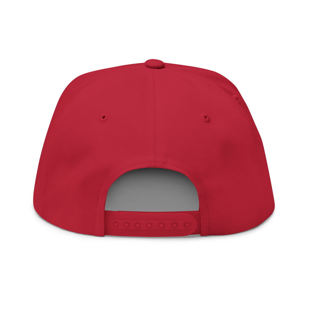 HyperHustleMode Embroidered Monogram Flat Bill Cap — Blue Logo Snapback